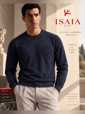 ISAIA Men’s Cashmere Cotton Sweater - M